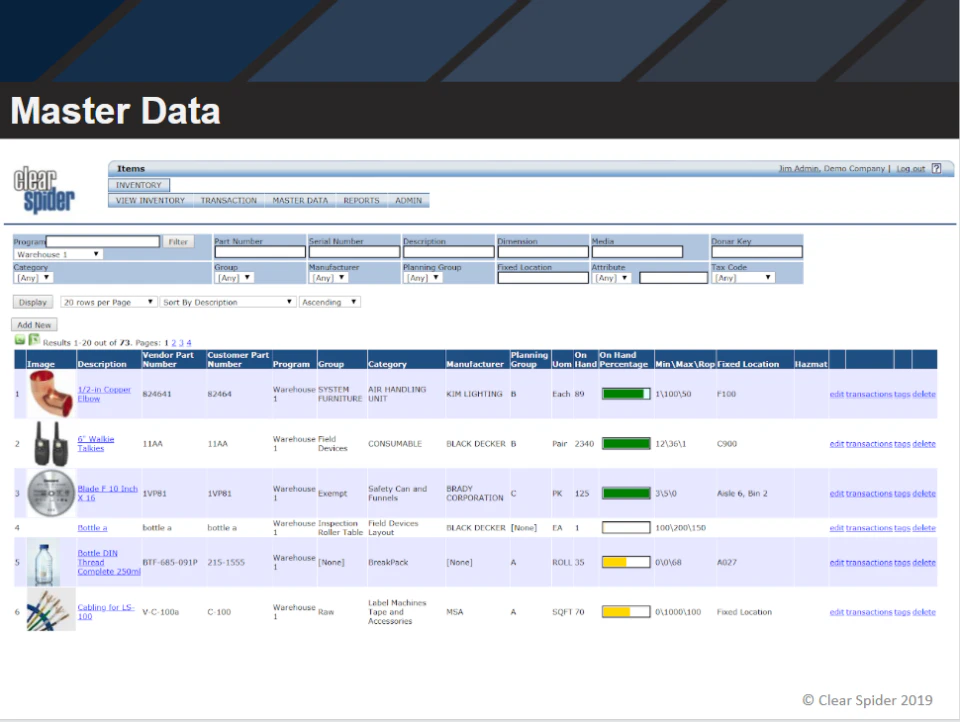 screenshot of Clear Spider